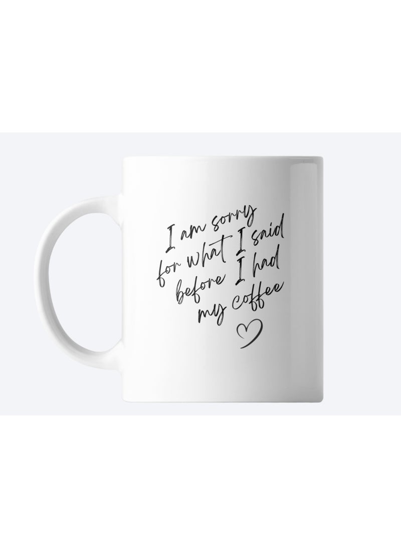 Ceramic Coffee Mug with Quote - White, 9.5cm by Artelier - Image 1