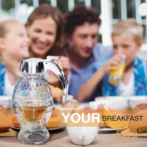 KANISYA Honey Dispenser 250Ml - Acrylic Container with Cup, Syrup and Sugar Pot,No Drip Clear Honey Dispenser, Beautiful Honey Jar with Stand, Honey Bottle for Kitchen - Image 4