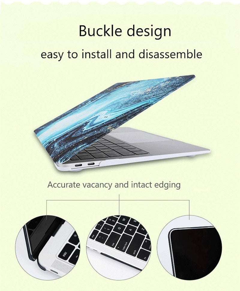 GIOIA BAZAAR Case for MacBook, Plastic Hard Shell Case Cover Only Compatible with MacBook Air 13 inch/ 13.3" (Models: A1369 & A1466, Older Version 2010-2017 Release) (Marble White/Black) - Image 4