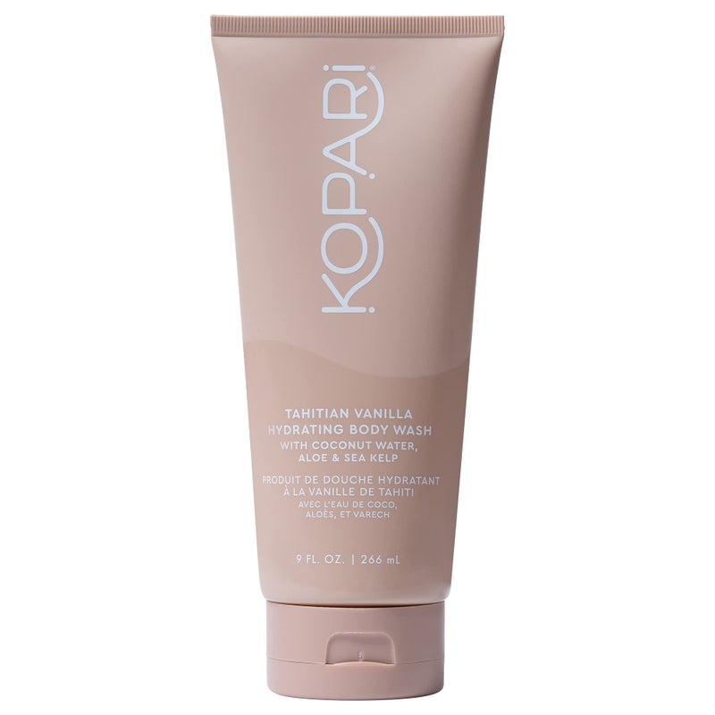 Kopari Tahitian Vanilla Hydrating Body Wash with Coconut Water Aloe  Sea Kelp  Cleanses Without Stripping Moisture or Natural Oils  Infused with Notes of Warm Vanilla  Vegan and CrueltyFree  90 Oz