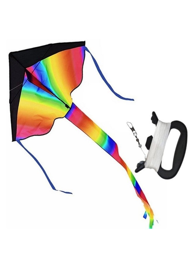 Whales Tech Rainbow Kites For Kids & Adults Easy To Fly Large Rainbow Delta And Diamond Kites Perfect Outdoor Fun Beach Kite Park Sports With Line Handle And Carrying Bag - Image 2