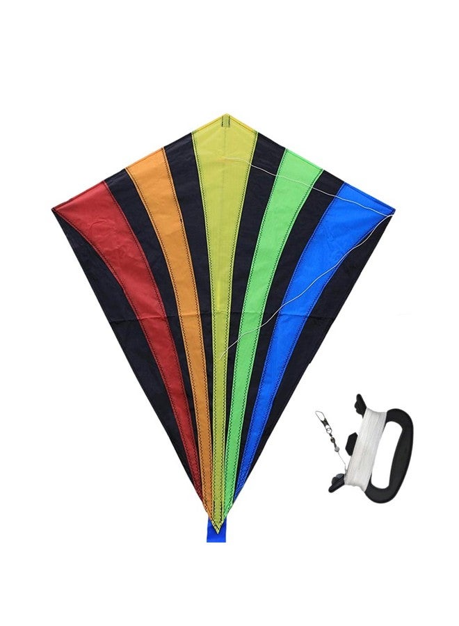 Whales Tech Rainbow Kites For Kids & Adults Easy To Fly Large Rainbow Delta And Diamond Kites Perfect Outdoor Fun Beach Kite Park Sports With Line Handle And Carrying Bag - Image 3