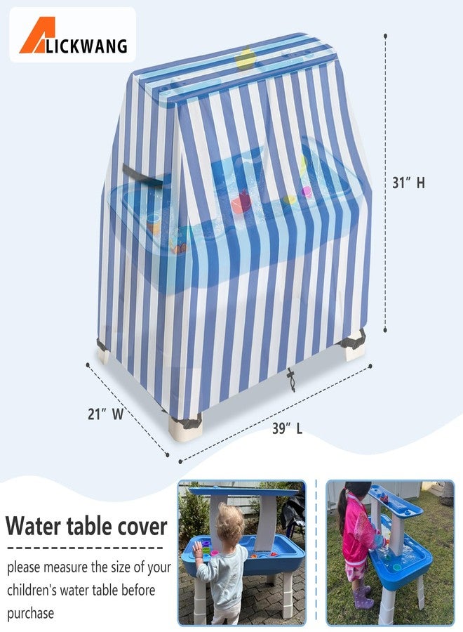 Alickwang AIickwang Kids Water Table Cover,Outdoor Heavy Duty 600D Waterproof Anti-UV Toddler Water Play Tables Cover,Compatible with GoSports Splash Station Water Table,Blue - Image 2