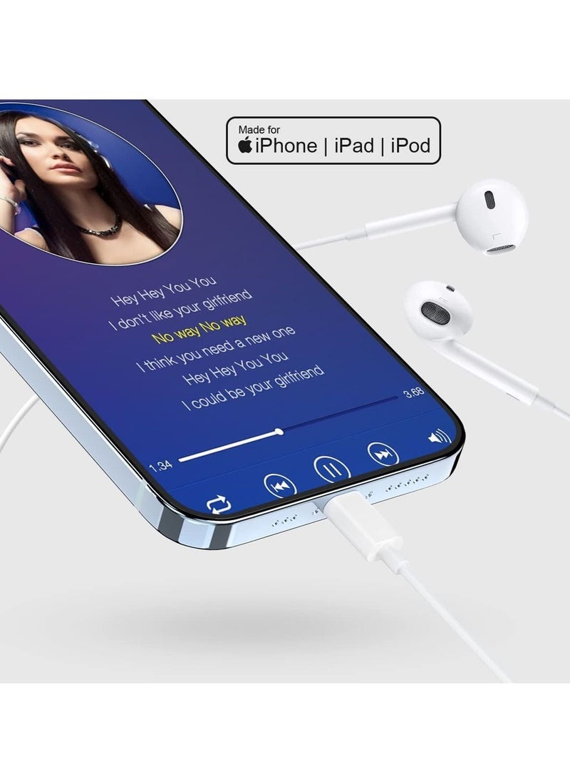 Gravity MFi Certified Wired Earbuds for iPhone in-Ear Earphones with Microphone Volume Control Noise Isolation Earphones - Image 4