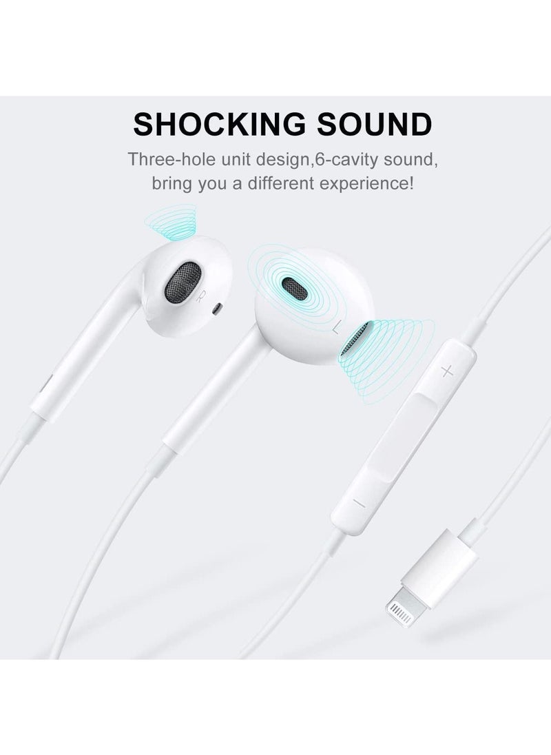 Gravity MFi Certified Wired Earbuds for iPhone in-Ear Earphones with Microphone Volume Control Noise Isolation Earphones - Image 2