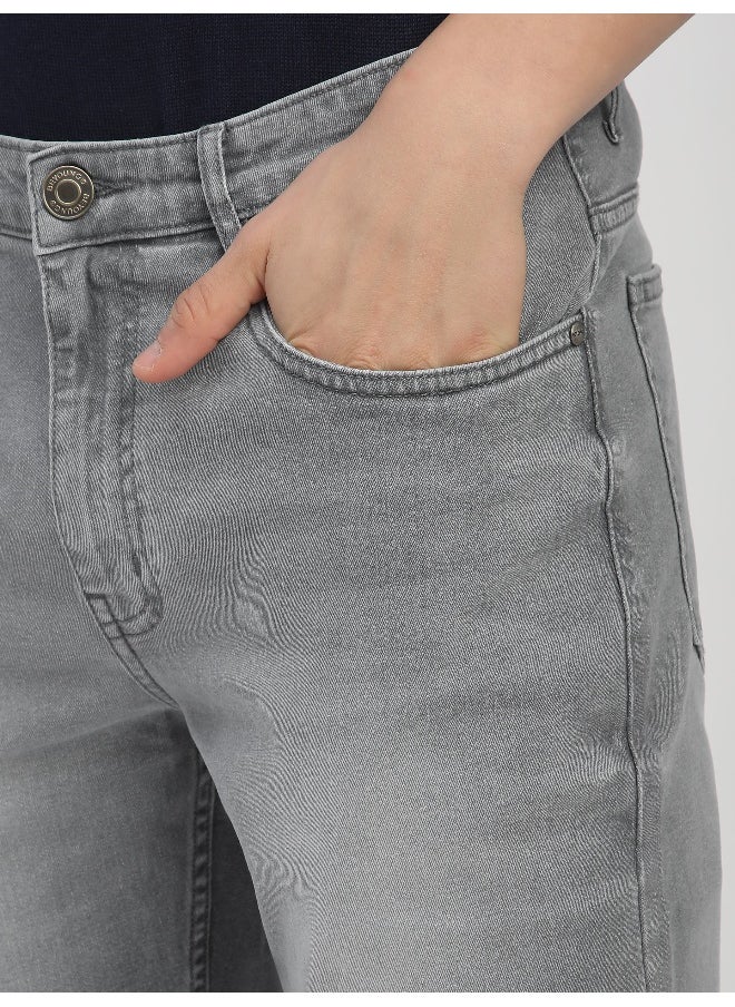 Light Grey Whisker Bootcut Jeans for men