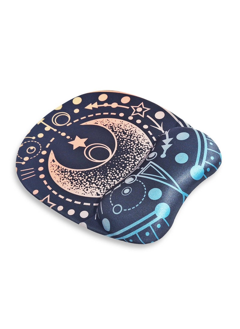 Mini Hand Mouse Pad With Gel Wrist Support Band , Cute Design HD Print Pattern Desk Mat, Extended Mouse Pad and Keyboard Mouse Pads, Waterproof Fabric Surface Mouse Pads for Office, Anti-Slip Rubber Base