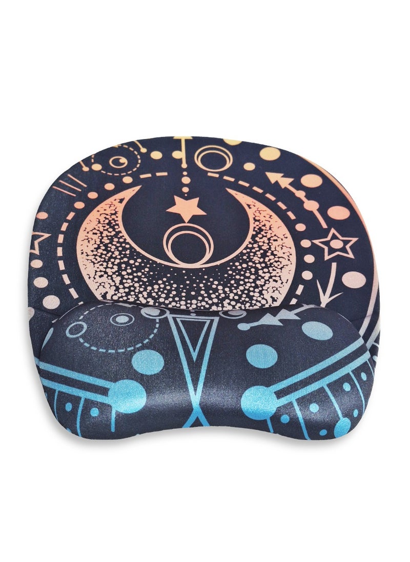 Mini Hand Mouse Pad With Gel Wrist Support Band , Cute Design HD Print Pattern Desk Mat, Extended Mouse Pad and Keyboard Mouse Pads, Waterproof Fabric Surface Mouse Pads for Office, Anti-Slip Rubber Base