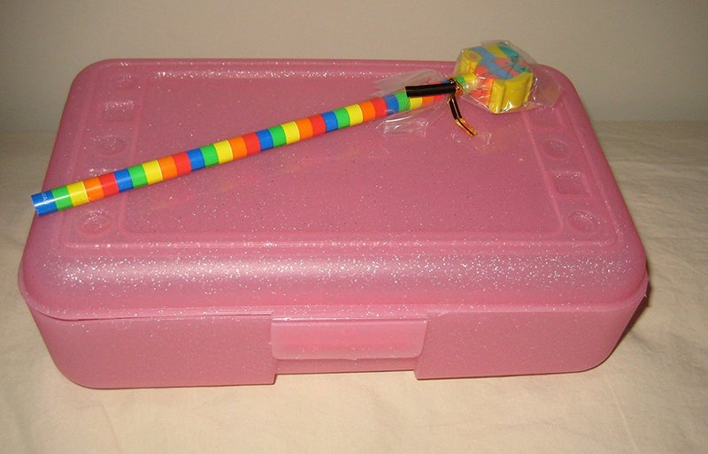 Romanoff Products Pencil Box Pink Sparkle with Rainbow Pencil - Image 3
