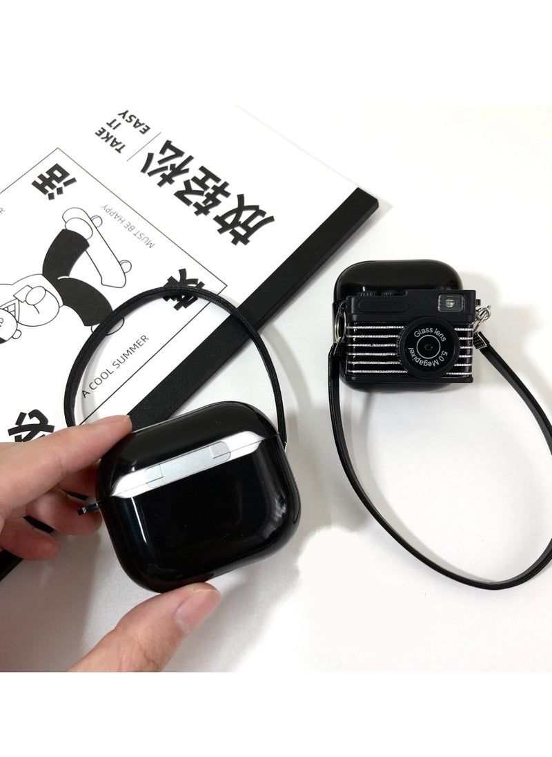 Generic - Suitable for Lenovo LP40 wireless bluetooth headset case, washable silicone anti-drop protective case - black camera can glow and sound - Image 1