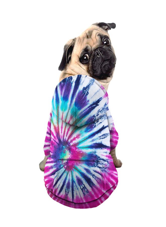Howilath Dog Pet Cat Puppy Cute Outfits Clothes, Tie-dye Cool Purple Spiral Elegant Cotton Polyester Sweatshirt for Small Dogs Cats Puppy Animal - L - Image 2