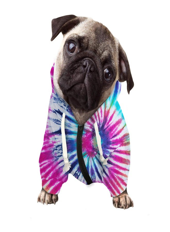 Howilath Dog Pet Cat Puppy Cute Outfits Clothes, Tie-dye Cool Purple Spiral Elegant Cotton Polyester Sweatshirt for Small Dogs Cats Puppy Animal - L - Image 3