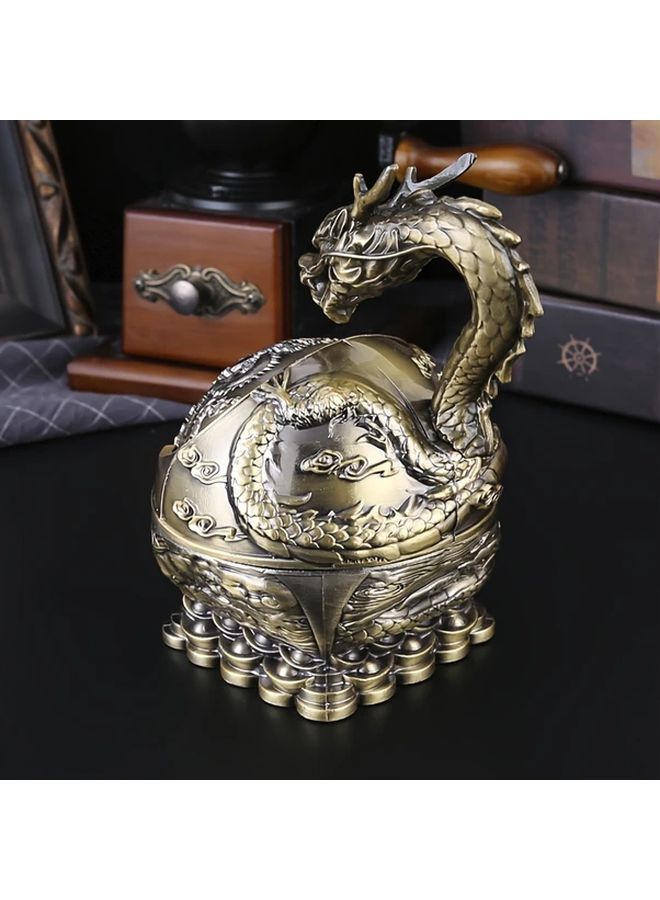1pc Burronwood Metal Rabbit Ashtray Vintage Circular Animal Carvings Slot Bowl Holder Retro Home Bar Office Man Cave Decorative Smoking Accessory - Image 2