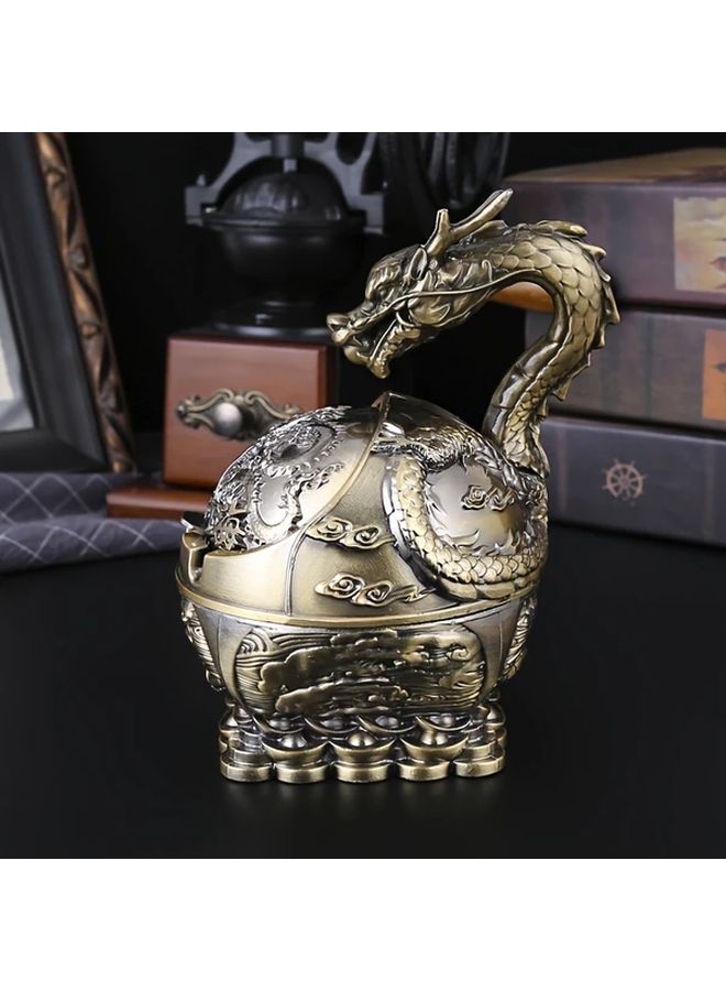 1pc Burronwood Metal Rabbit Ashtray Vintage Circular Animal Carvings Slot Bowl Holder Retro Home Bar Office Man Cave Decorative Smoking Accessory - Image 4
