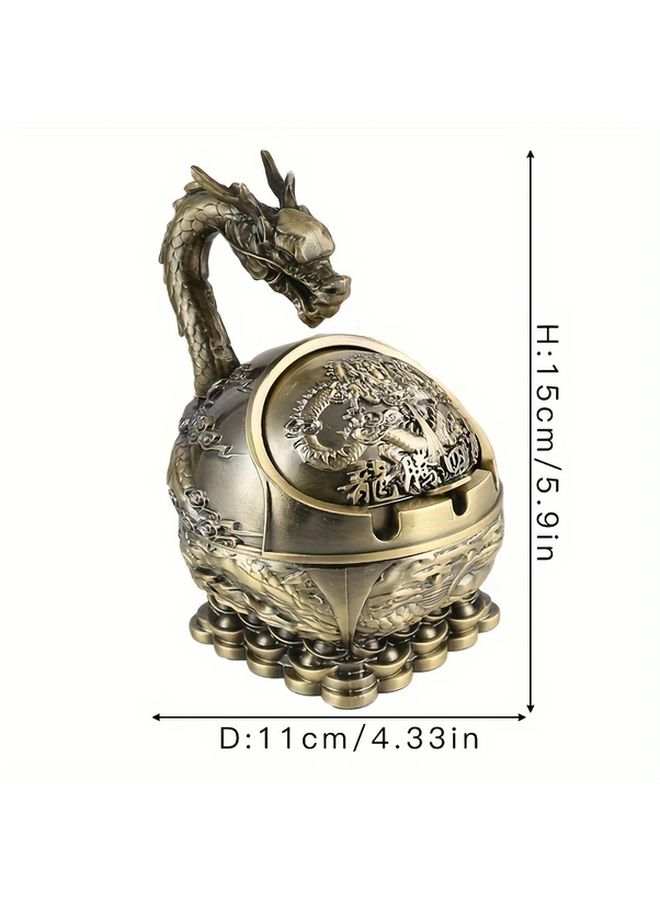 1pc Burronwood Metal Rabbit Ashtray Vintage Circular Animal Carvings Slot Bowl Holder Retro Home Bar Office Man Cave Decorative Smoking Accessory - Image 3