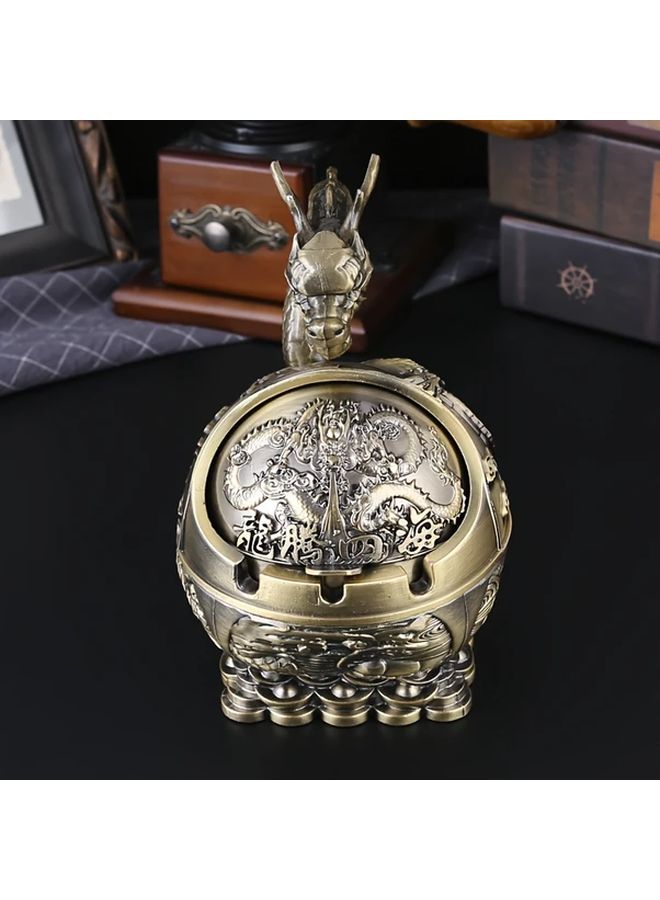 1pc Burronwood Metal Rabbit Ashtray Vintage Circular Animal Carvings Slot Bowl Holder Retro Home Bar Office Man Cave Decorative Smoking Accessory - Image 5