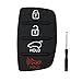 JJCHQ 4 Button Key Fob Rubber Pad Replacement for Hyundai Sonata Santa Fe Sport 2019 2018 2017 2016 2015 2014 2013 Keyless Entry Remote Control Flip Car Key Fob Button Cover Case Insert Keypad - Image 2