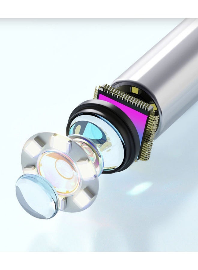 إزالة شمع الأذن - مجموعة أدوات إزالة شمع الأذن من 9 قطع - منظف قناة الأذن مع كاميرا بدقة 1080 بكسل، مزيل شمع الأذن مع رؤوس استبدال متعددة، لون أبيض - Image 2