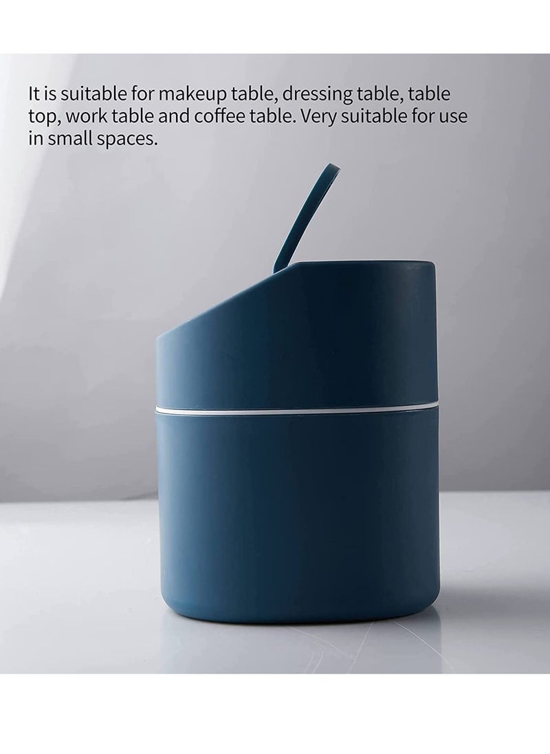 SYOSI - Mini Desktop Bin, Small Bin with Lid, Plastic Trash Can for Vanity Desktop Coffee Table - Image 1