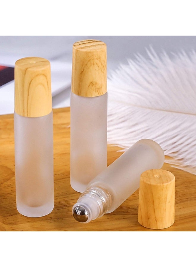 12 Pcs Essential Oil Roller Bottles, 10ml Roll on bottle with Stainless Steel Balls, Refillable Clear Perfume Sample Bottles, Dual Caps, for Perfume, DIY Beauty Body Oil, Dry Flowers - Image 3