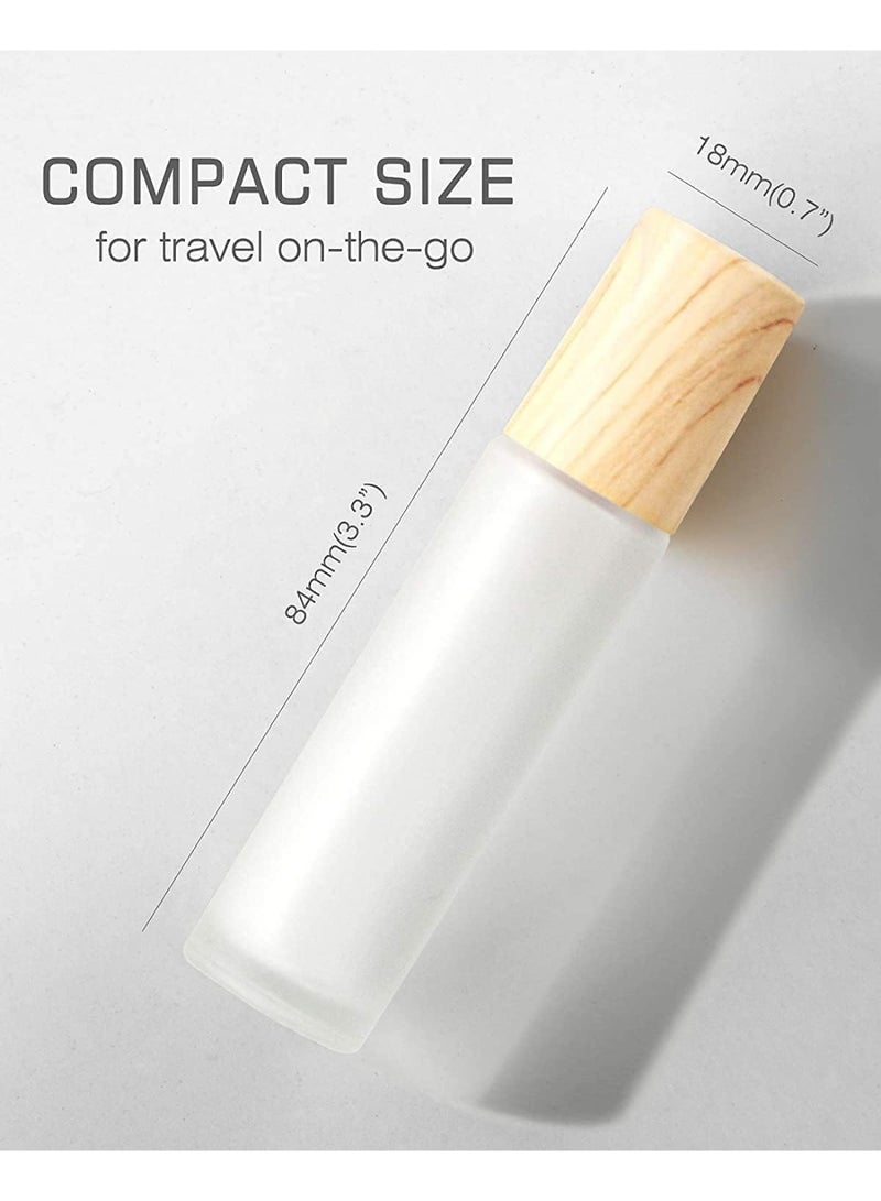 12 Pcs Essential Oil Roller Bottles, 10ml Roll on bottle with Stainless Steel Balls, Refillable Clear Perfume Sample Bottles, Dual Caps, for Perfume, DIY Beauty Body Oil, Dry Flowers - Image 2