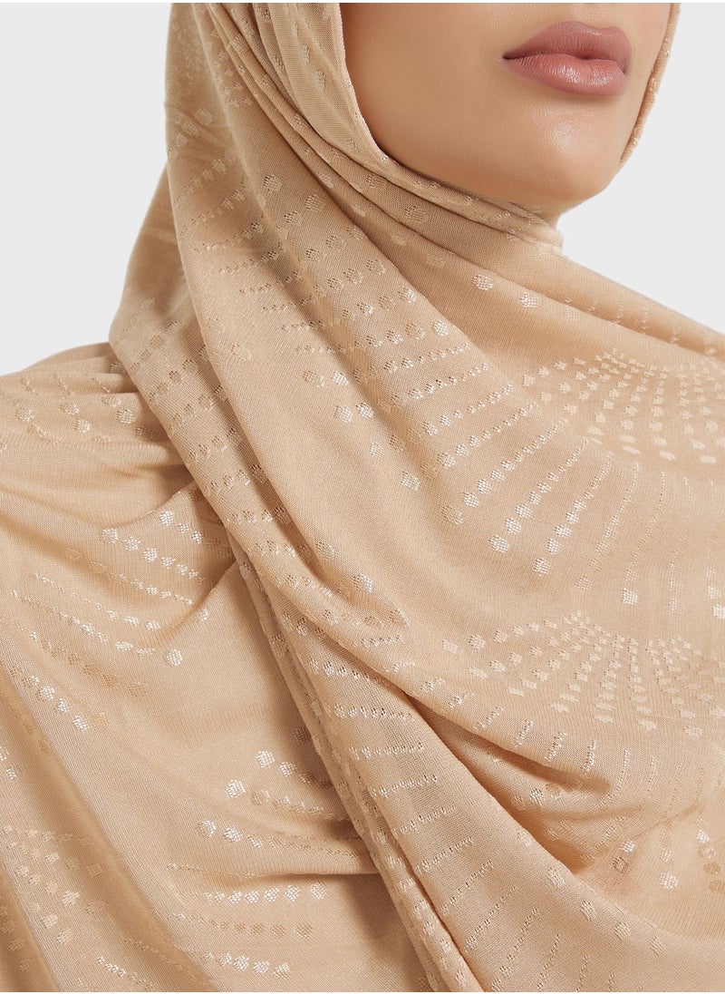 Khizana - Embroidered Long Hijab Scarf - Image 1