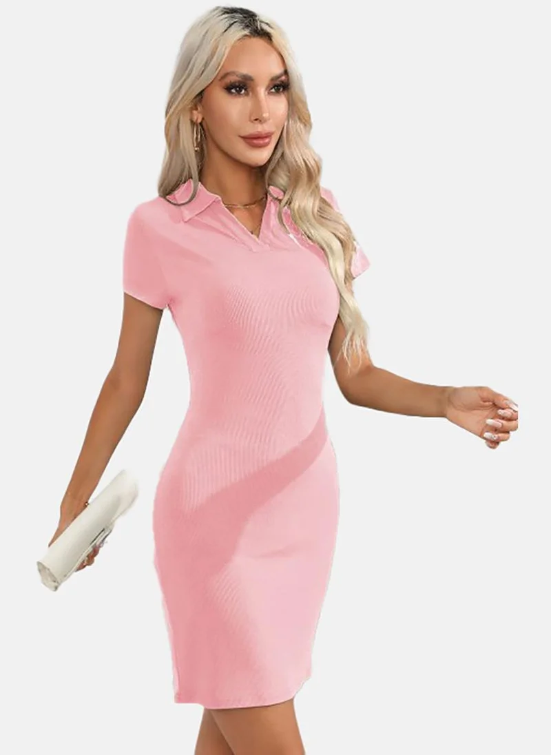 يونيكي Shirt Collar Bodycon Mini Dress