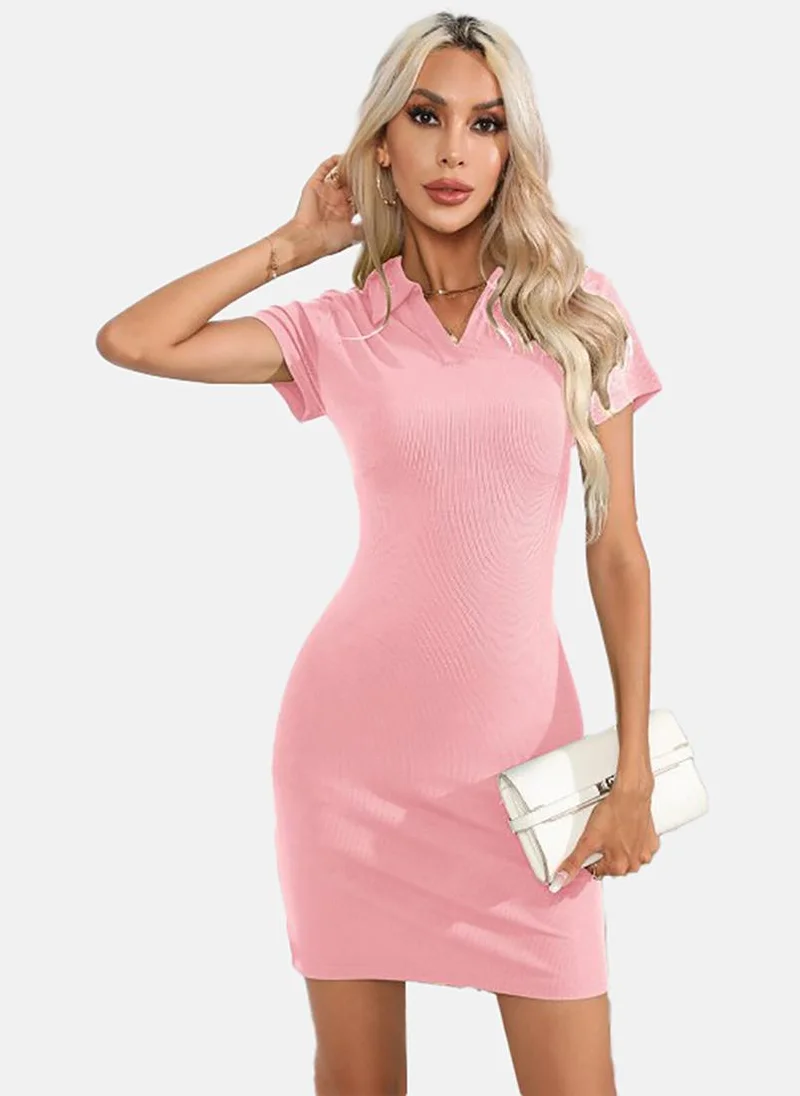 يونيكي Shirt Collar Bodycon Mini Dress
