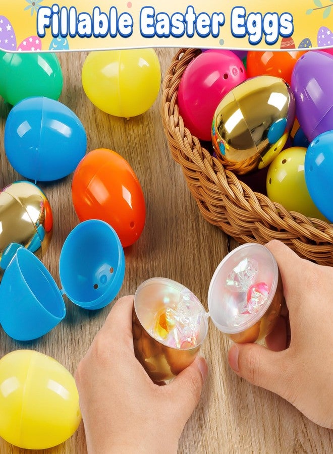 BAYSING 36 Count 3.15" Plastic Easter Eggs, 30 Pcs Empty Suprise Eggs 6 Pcs Golden Eggs Bulk, Fillable Eggs with Hinge for Easter Hunt, Basket Stuffers Fillers, Basket Stuffers, Classroom Prize Supplies - Image 4