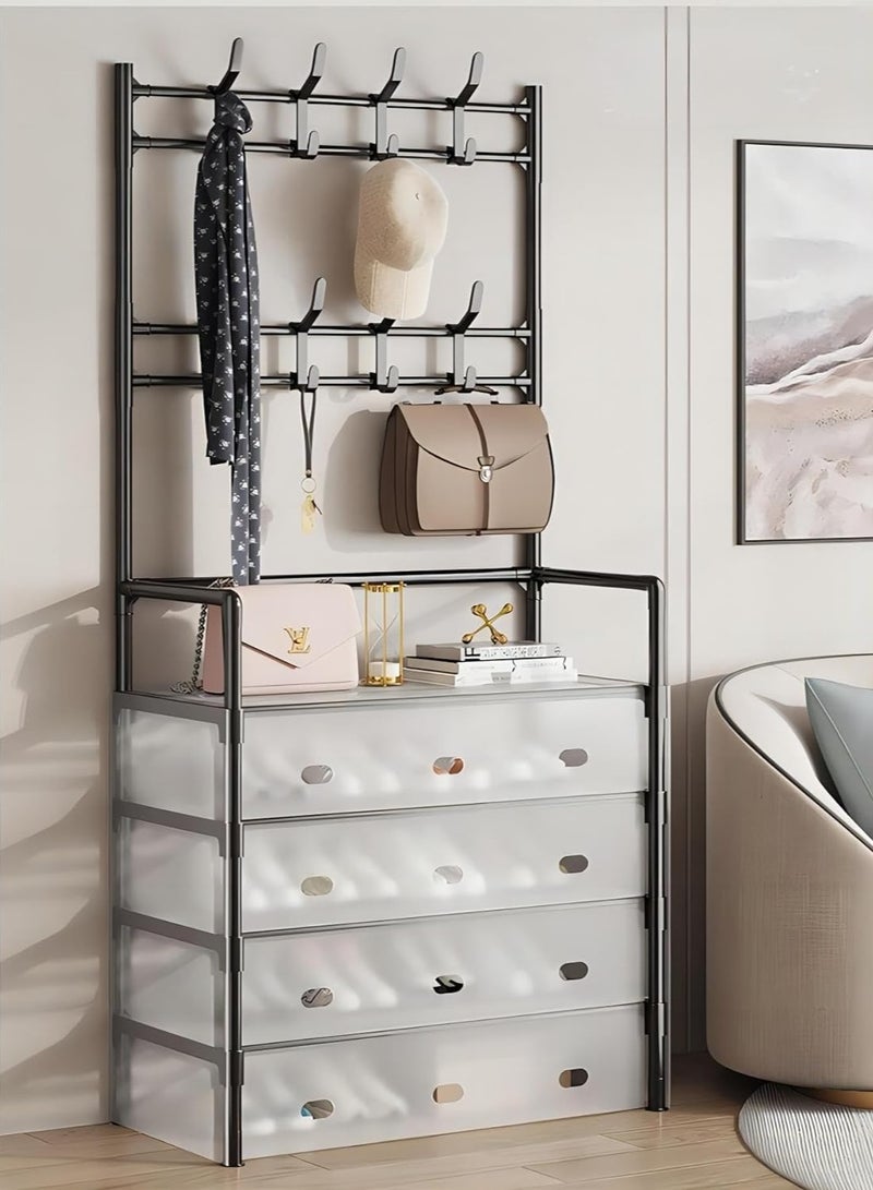 DubaiGallery حاملات القبعات والأحذية متعددة الطبقات رف الأحذية البسيط رفوف الأحذية والقبعات لتحمل وزن منظم غرفة المعيشة - Image 1