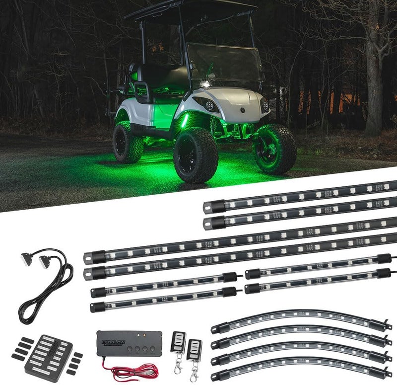LEDGlow 12pc Million Color LED Electric Golf Cart Underglow Accent Lighting Kit - Image 1