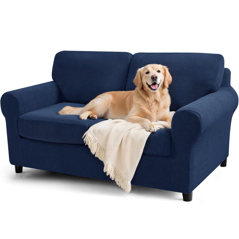 SUBRTEX 5 Pieces Stretch Sofa Slipcover Sets Couch Cover Sets Backrest Cushion Covers Furniture Protector Collection Set for Oversize Sofa Loveseat Chair Slip CoversMedium Navy