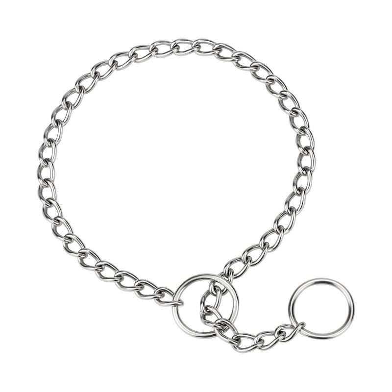 TagME Chain Choke Collar for Dogs, Adjustable Weather Proof Necklace for Small Dogs, Alloy Steel Pet Training Collar - Image 1