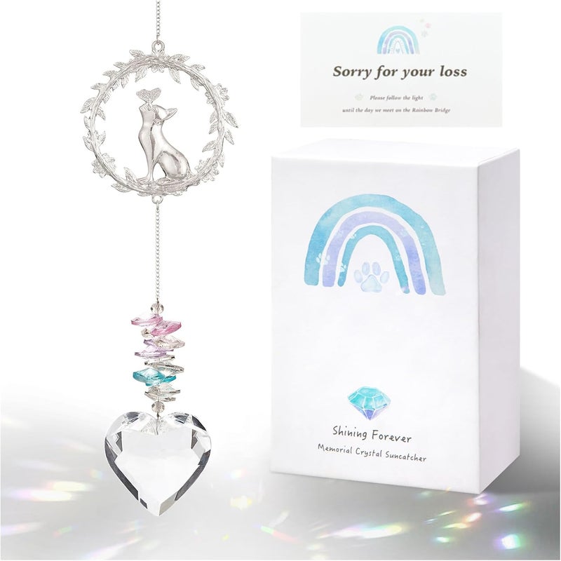 AMETHUARTZ Loss of Cat Sympathy Gifts - Cat Memorial Suncatcher, Pet Loss Remembrance Gift, Thoughtful Cats Passing Away Bereavement Gift - Image 1