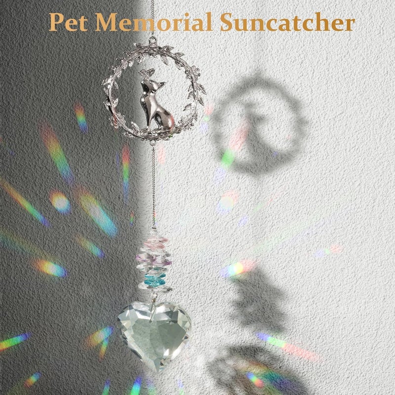 AMETHUARTZ Loss of Cat Sympathy Gifts - Cat Memorial Suncatcher, Pet Loss Remembrance Gift, Thoughtful Cats Passing Away Bereavement Gift - Image 3