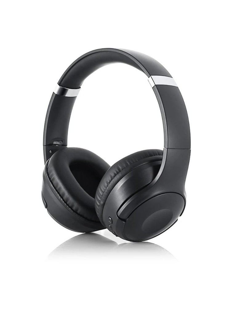 SODO Wireless Bluetooth Headset Over-Ear Headphone BT 5.1 Heavy Bass Up To 8H Playtime With Mic Headphone For Girls And Boys Microphone Black - Image 1