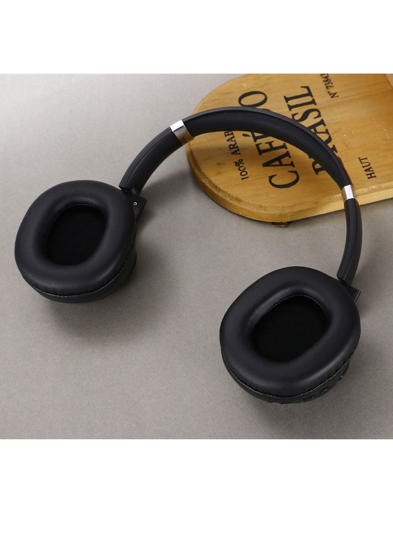 SODO Wireless Bluetooth Headset Over-Ear Headphone BT 5.1 Heavy Bass Up To 8H Playtime With Mic Headphone For Girls And Boys Microphone Black - Image 4