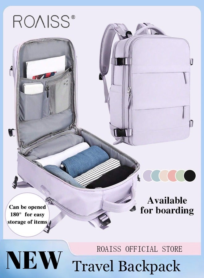 roaiss Travel Backpack for Men Women Carry On Backpack with USB Charging Port Shoe Compartment 15.6 Inch Laptop Backpack Flight Approved College School Bag Casual Daypack for Weekender Business Hiking  - Image 1