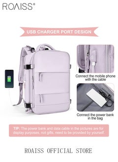 roaiss Travel Backpack for Men Women Carry On Backpack with USB Charging Port Shoe Compartment 15.6 Inch Laptop Backpack Flight Approved College School Bag Casual Daypack for Weekender Business Hiking  - Image 4