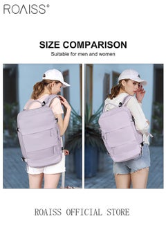 roaiss Travel Backpack for Men Women Carry On Backpack with USB Charging Port Shoe Compartment 15.6 Inch Laptop Backpack Flight Approved College School Bag Casual Daypack for Weekender Business Hiking  - Image 2