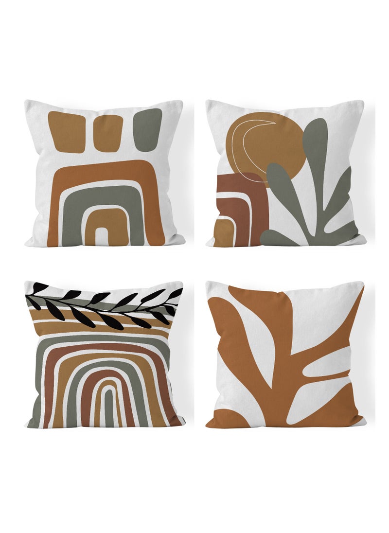 FASHION HOME Set of 4 Cushion Covers Decorative Throw Pillow cases for Living Room Garden Outdoor Décor  - Image 1
