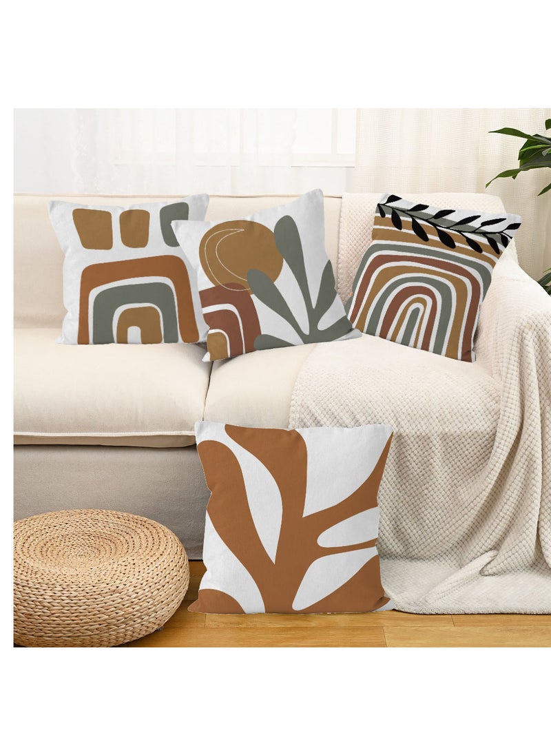 FASHION HOME Set of 4 Cushion Covers Decorative Throw Pillow cases for Living Room Garden Outdoor Décor  - Image 2