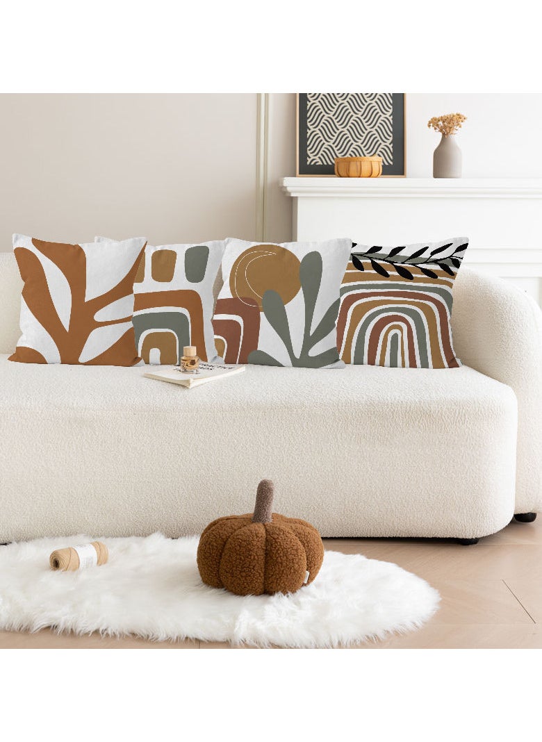 FASHION HOME Set of 4 Cushion Covers Decorative Throw Pillow cases for Living Room Garden Outdoor Décor  - Image 4