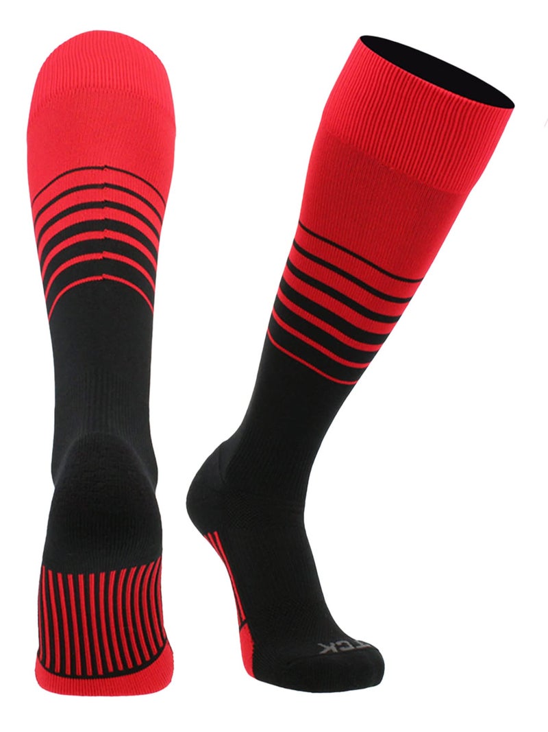TCK Sports Elite Breaker Soccer Socks (Scarlet/Black, Medium) - Scarlet/Black,Medium - Image 4