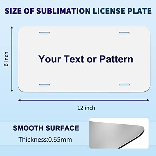 HYHOSHI 14 Pack Sublimation License Plate Blanks, Metal Automotive Sublimation License Plates Tag for Custom Design Work (White) - Image 2