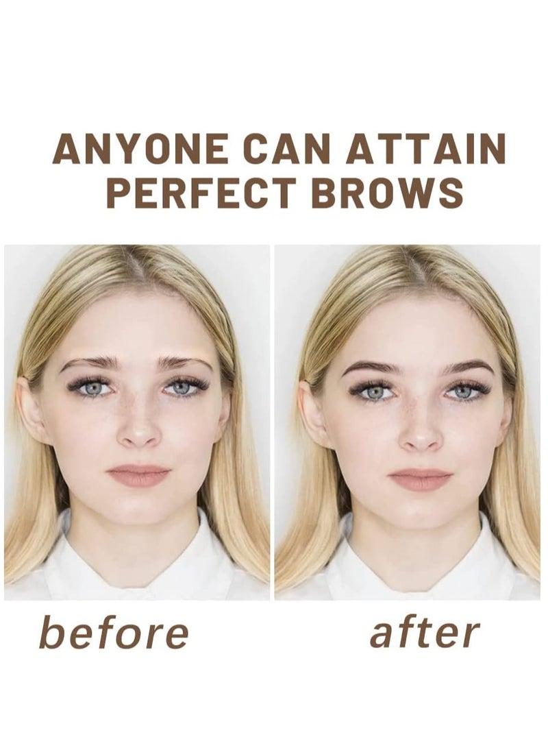 SYOSI Eyebrow Makeup Palette Set 6 Eyebrow Powders10 Eyebrow Stencils Highlighter Cream Concealer Double-Ended Brow Brush Eyebrow Trimmer Eye Brow Wax Gifts - Image 5