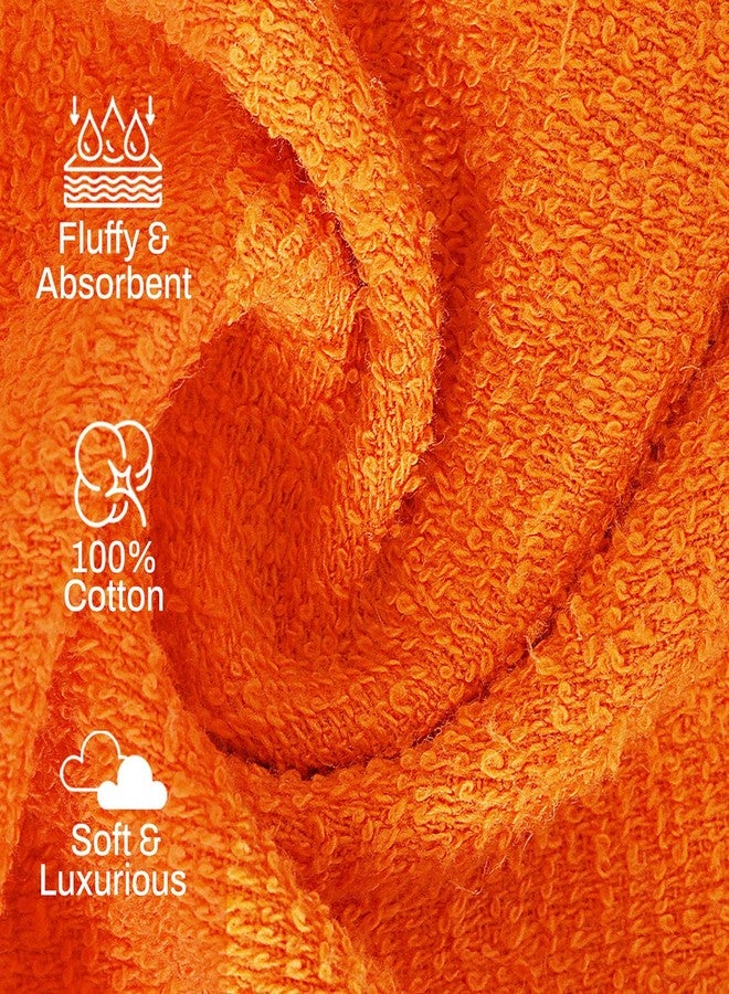Layers مناشف وجه قطنية 100% من لايرز، عبوة من 12 منشفة | مجموعة إيفر فريش | 380 غرام/متر مربع، فائقة النعومة وعالية الامتصاص | لطيفة على البشرة | مقاومة للبهتان | منشفة وجه للرجال والنساء | 30 × 30 سم - برتقالي - Image 2