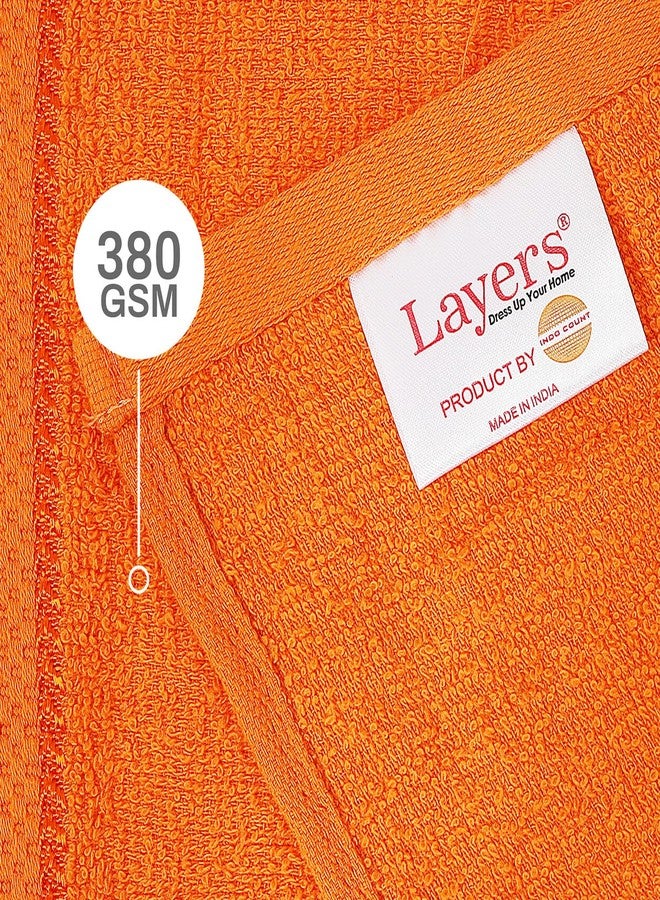 Layers مناشف وجه قطنية 100% من لايرز، عبوة من 12 منشفة | مجموعة إيفر فريش | 380 غرام/متر مربع، فائقة النعومة وعالية الامتصاص | لطيفة على البشرة | مقاومة للبهتان | منشفة وجه للرجال والنساء | 30 × 30 سم - برتقالي - Image 3