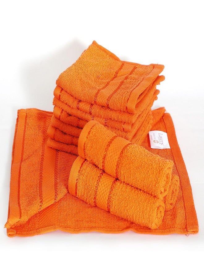 Layers مناشف وجه قطنية 100% من لايرز، عبوة من 12 منشفة | مجموعة إيفر فريش | 380 غرام/متر مربع، فائقة النعومة وعالية الامتصاص | لطيفة على البشرة | مقاومة للبهتان | منشفة وجه للرجال والنساء | 30 × 30 سم - برتقالي - Image 1