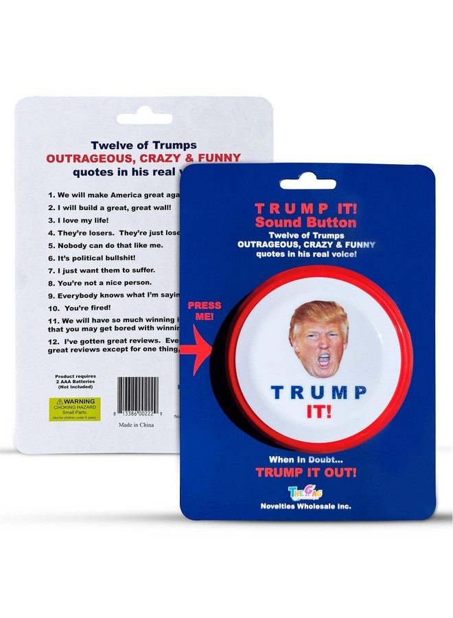 TheGag Talking Donald Trump Sound Button-12 Quotes In His Real Voice-Funny Trump Gift For Men, Women, 2024, Political Gifts For Desk, Office And Home. Republican Or Democrat - Image 5